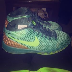 Neon green kyrie ones